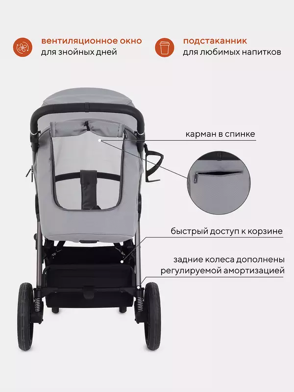 Коляска прогулочная Rant Caspia 2.0 Grey